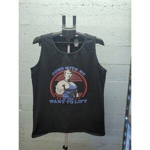 Come with Me If You  Want To Lift Tank Top Arnold Graphic Tee Size Men Large
